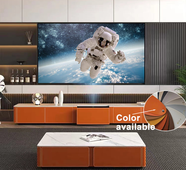 WUPRO Cinema Luxury Saddle Leather 3-Section Smart Laser TV Cabinet Colours can be customised. 